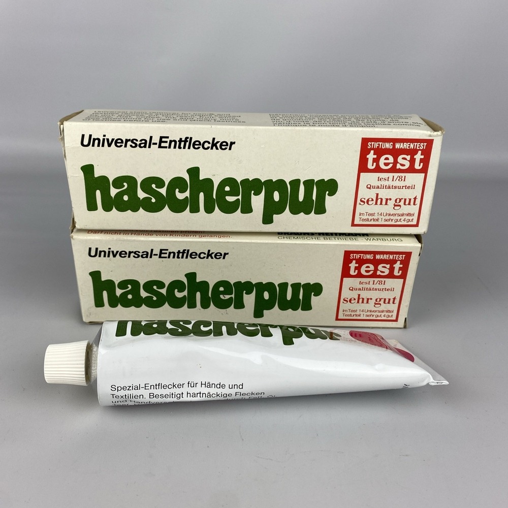 (2) Hascherpur Universal Stain Remover Germany 100 ML/3.38 Oz Tubes, NEW SEALED